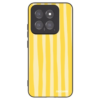 Picasee silikónový čierny obal pre Xiaomi 14 - Lines lemon