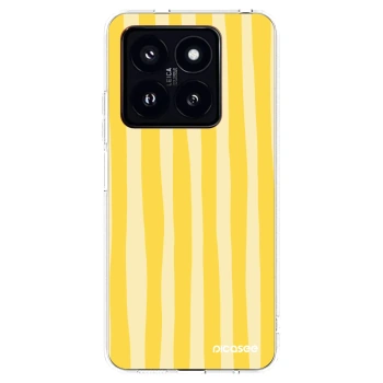 Picasee silikónový prehľadný obal pre Xiaomi 14 Pro - Lines lemon