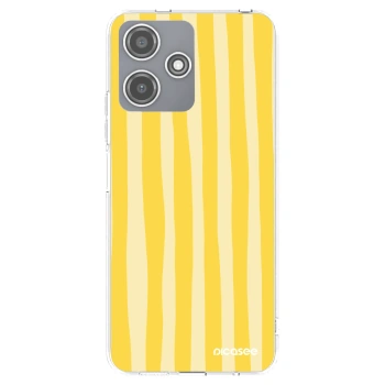 Picasee silikónový prehľadný obal pre Xiaomi Redmi 12 5G - Lines lemon