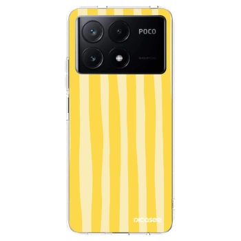 Picasee silikónový prehľadný obal pre Xiaomi Poco X6 Pro - Lines lemon