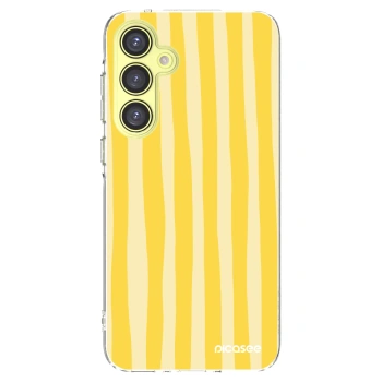 Picasee silikónový prehľadný obal pre Samsung Galaxy A35 5G A356B - Lines lemon