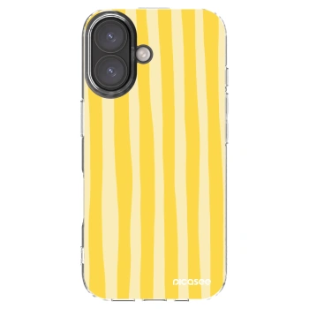 Picasee silikónový prehľadný obal pre Apple iPhone 16 - Lines lemon