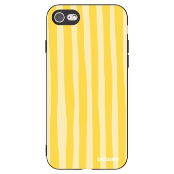 Picasee silikónový čierny obal pre Apple iPhone 8 - Lines lemon