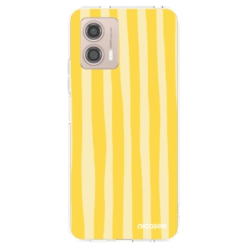 Picasee silikónový prehľadný obal pre Motorola Moto G53 5G - Lines lemon