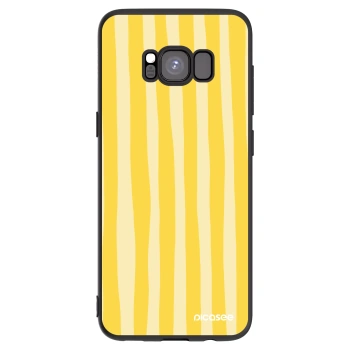 Picasee silikónový čierny obal pre Samsung Galaxy S8 G950F - Lines lemon