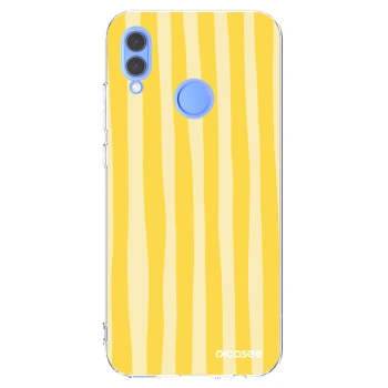 Picasee silikónový prehľadný obal pre Honor 10 Lite - Lines lemon