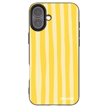 Picasee silikónový čierny obal pre Apple iPhone 16 Plus - Lines lemon
