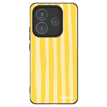 Picasee silikónový čierny obal pre Xiaomi Redmi Note 14 5G - Lines lemon