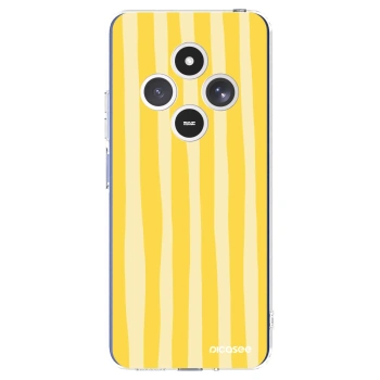 Picasee silikónový prehľadný obal pre Xiaomi Redmi 14C - Lines lemon