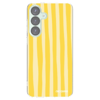 Picasee silikónový prehľadný obal pre Samsung Galaxy S25+ 5G - Lines lemon