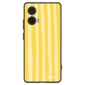 Picasee silikónový čierny obal pre Motorola Moto G35 5G - Lines lemon