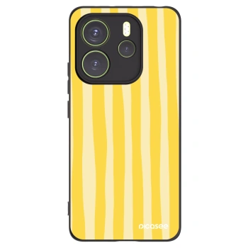 Picasee silikónový čierny obal pre Xiaomi Redmi Note 14 4G - Lines lemon