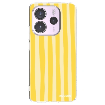 Picasee silikónový prehľadný obal pre Xiaomi Redmi Note 14 4G - Lines lemon