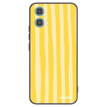 Picasee silikónový čierny obal pre Motorola Moto G34 5G - Lines lemon