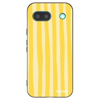 Picasee silikónový čierny obal pre Google Pixel 8a - Lines lemon