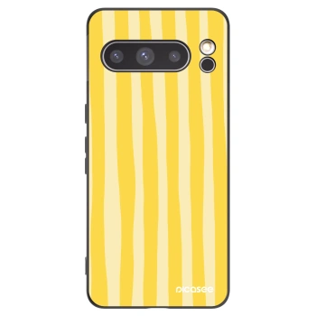 Picasee silikónový čierny obal pre Google Pixel 8 Pro - Lines lemon