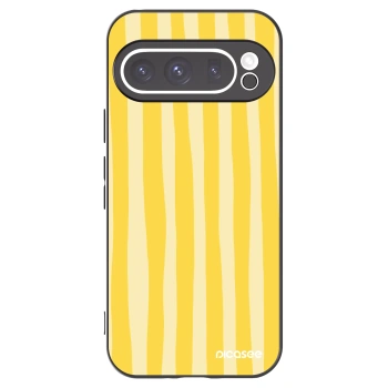 Picasee silikónový čierny obal pre Google Pixel 9 Pro - Lines lemon