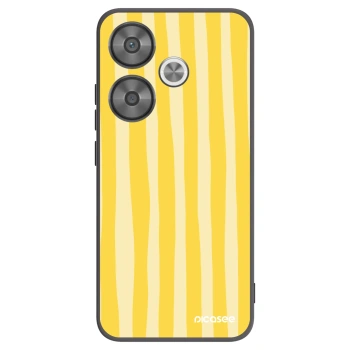Picasee silikónový čierny obal pre Xiaomi Poco F6 - Lines lemon