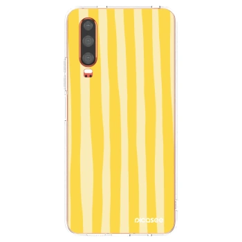 Picasee silikónový prehľadný obal pre Huawei P30 - Lines lemon