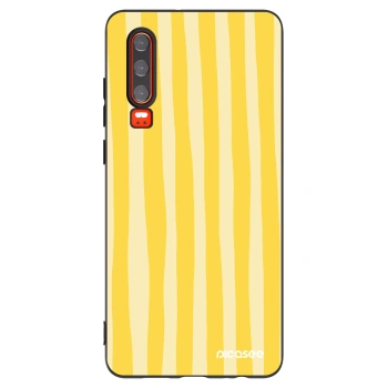 Picasee silikónový čierny obal pre Huawei P30 - Lines lemon