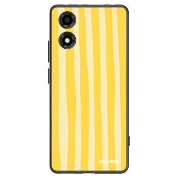 Picasee silikónový čierny obal pre Motorola Moto E14 - Lines lemon