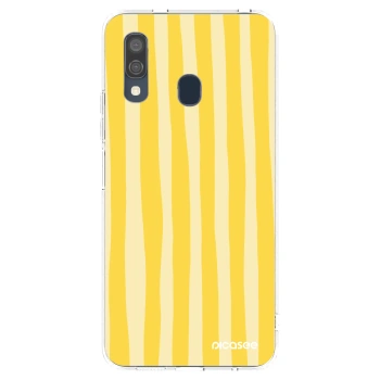 Picasee silikónový prehľadný obal pre Samsung Galaxy A40 A405F - Lines lemon