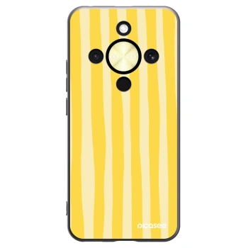 Picasee silikónový čierny obal pre Honor Magic8 Lite 5G - Lines lemon