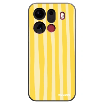 Picasee silikónový čierny obal pre OPPO Find X9 Pro - Lines lemon