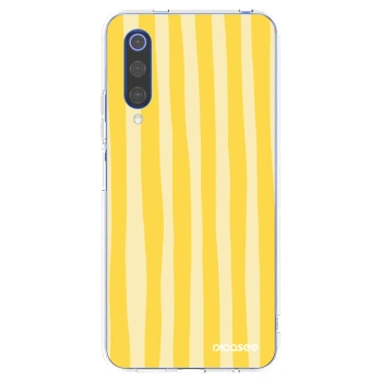 Picasee silikónový prehľadný obal pre Xiaomi Mi 9 SE - Lines lemon