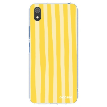 Picasee silikónový prehľadný obal pre Xiaomi Redmi 7A - Lines lemon