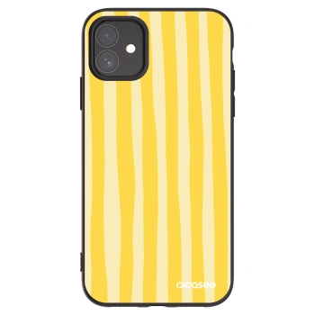 Picasee silikónový čierny obal pre Apple iPhone 11 - Lines lemon