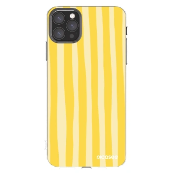 Picasee silikónový prehľadný obal pre Apple iPhone 11 Pro Max - Lines lemon