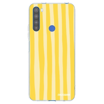 Picasee silikónový prehľadný obal pre Xiaomi Redmi Note 8T - Lines lemon