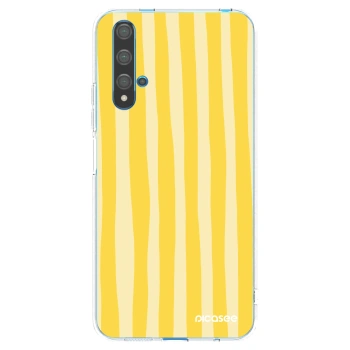Picasee silikónový prehľadný obal pre Huawei Nova 5T - Lines lemon