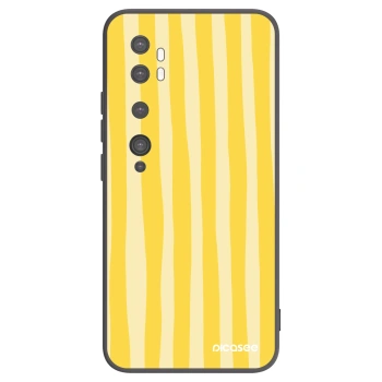Picasee silikónový čierny obal pre Xiaomi Mi Note 10 (Pro) - Lines lemon