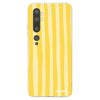 Picasee silikónový prehľadný obal pre Xiaomi Mi Note 10 (Pro) - Lines lemon