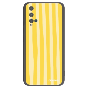 Picasee silikónový čierny obal pre Huawei Nova 5T - Lines lemon