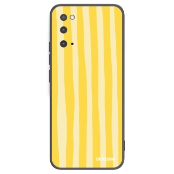 Picasee silikónový čierny obal pre Samsung Galaxy S20 G980F - Lines lemon