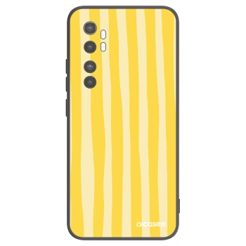 Picasee silikónový čierny obal pre Xiaomi Mi Note 10 Lite - Lines lemon