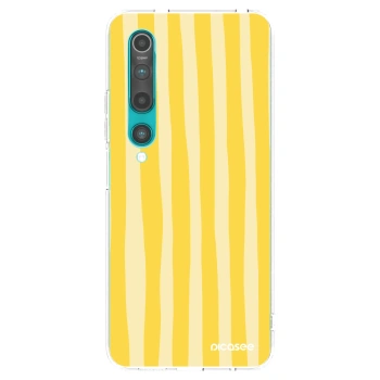 Picasee silikónový prehľadný obal pre Xiaomi Mi 10 - Lines lemon