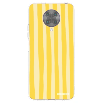 Picasee silikónový prehľadný obal pre Xiaomi Poco F2 Pro - Lines lemon