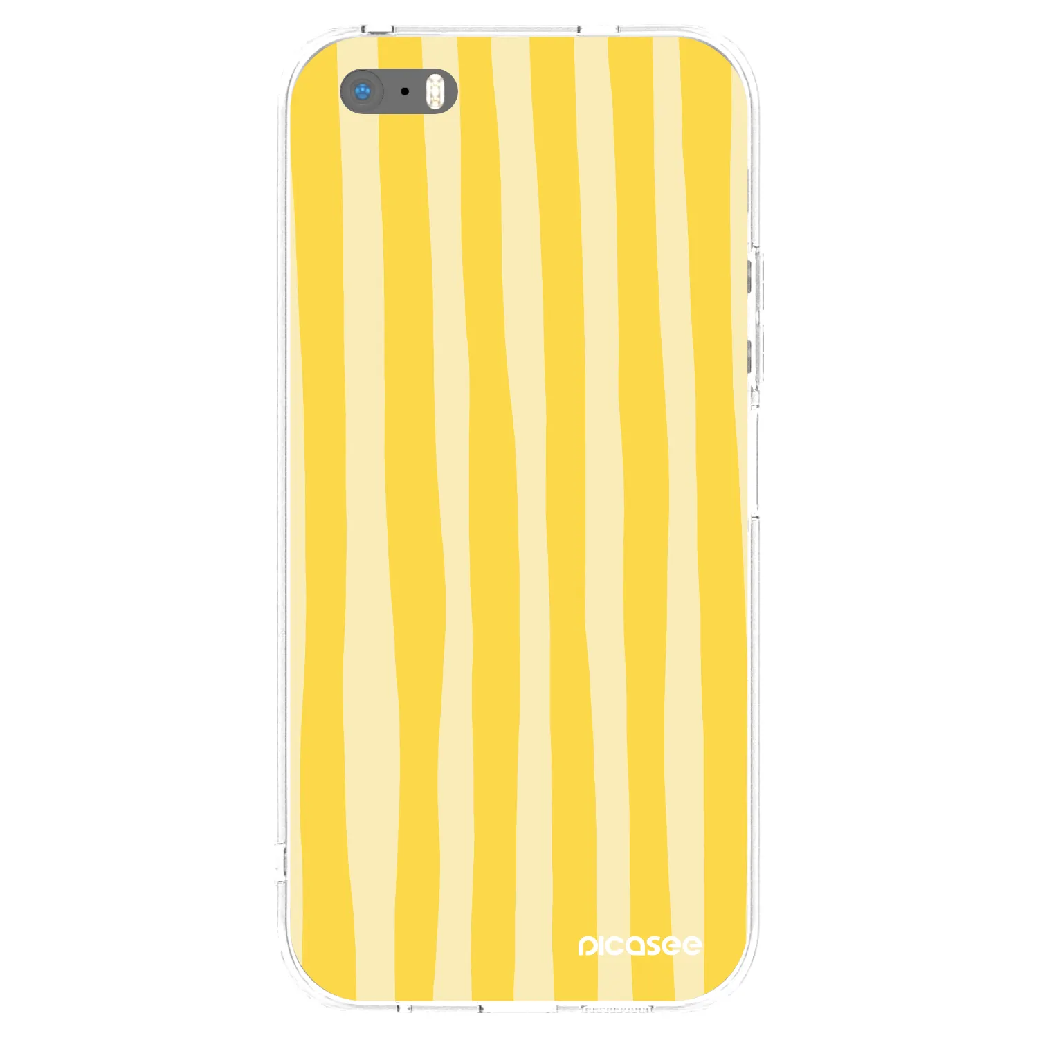 Picasee silikónový prehľadný obal pre Apple iPhone 5/5S/SE - Lines lemon