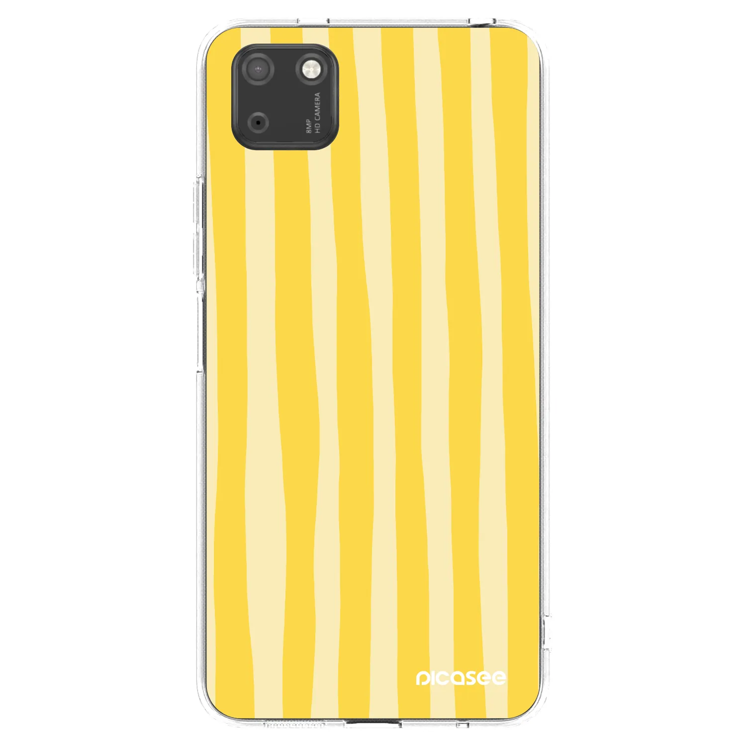 Picasee silikónový prehľadný obal pre Huawei Y5P - Lines lemon