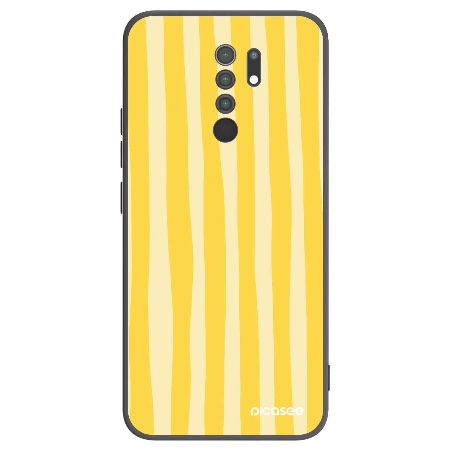 Picasee silikónový čierny obal pre Xiaomi Redmi 9 - Lines lemon