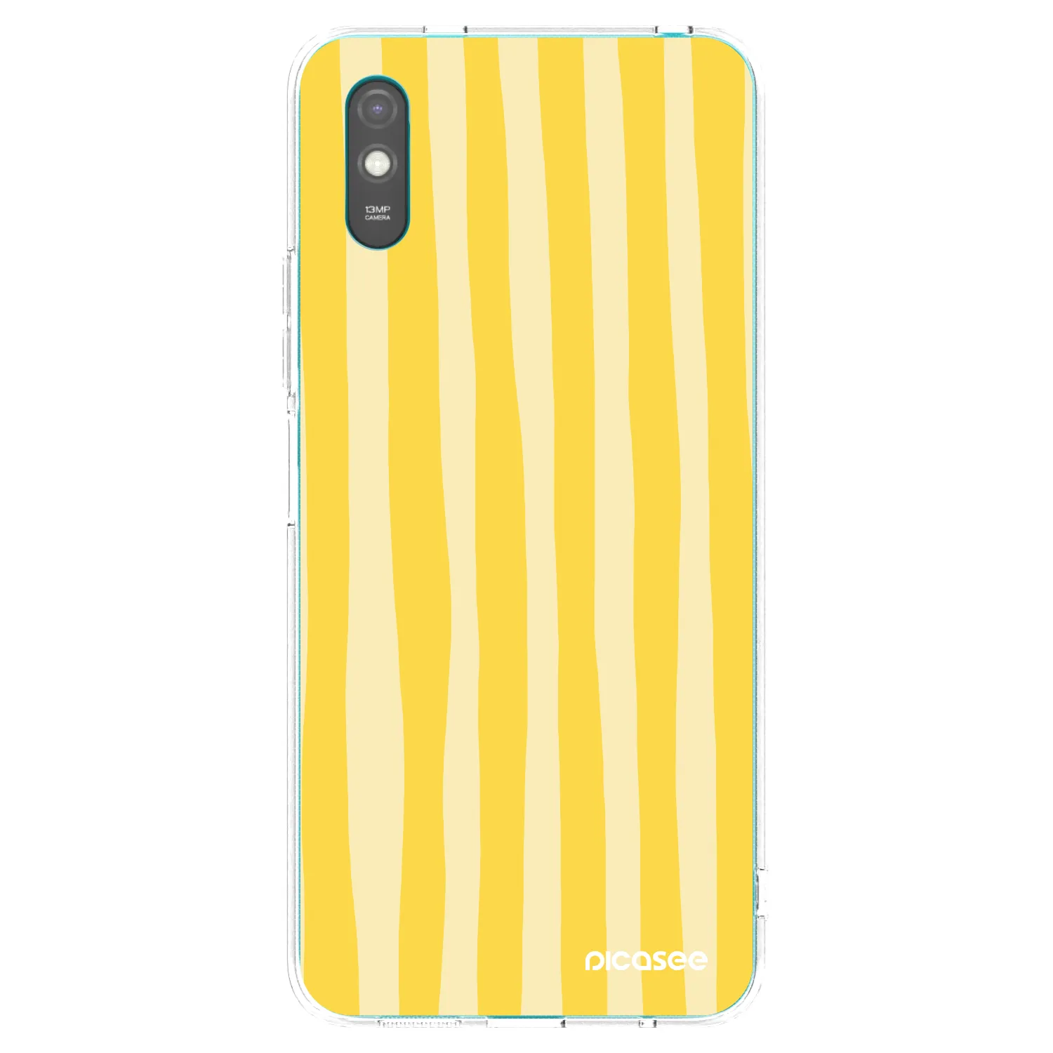 Picasee silikónový prehľadný obal pre Xiaomi Redmi 9A - Lines lemon