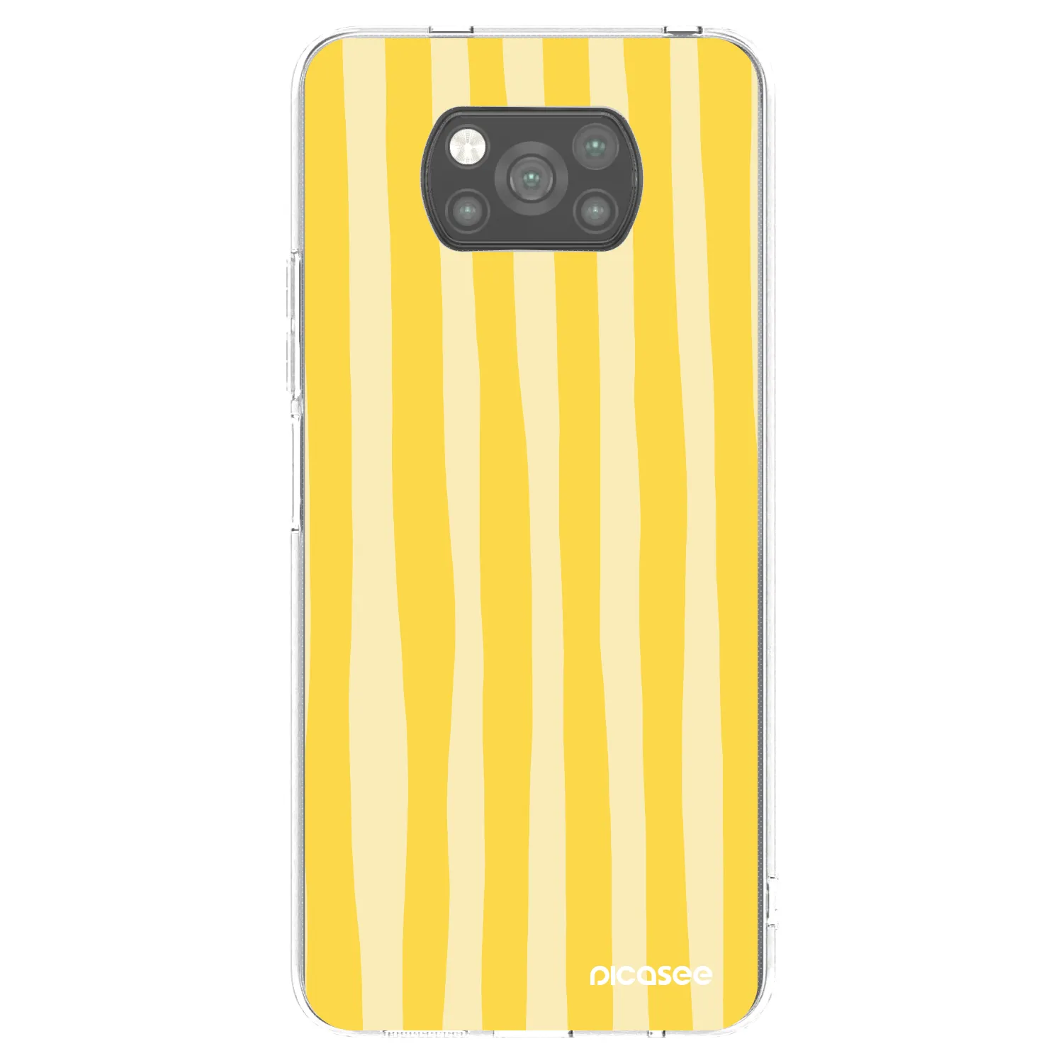 Picasee silikónový čierny obal pre Xiaomi Poco X3 - Lines lemon