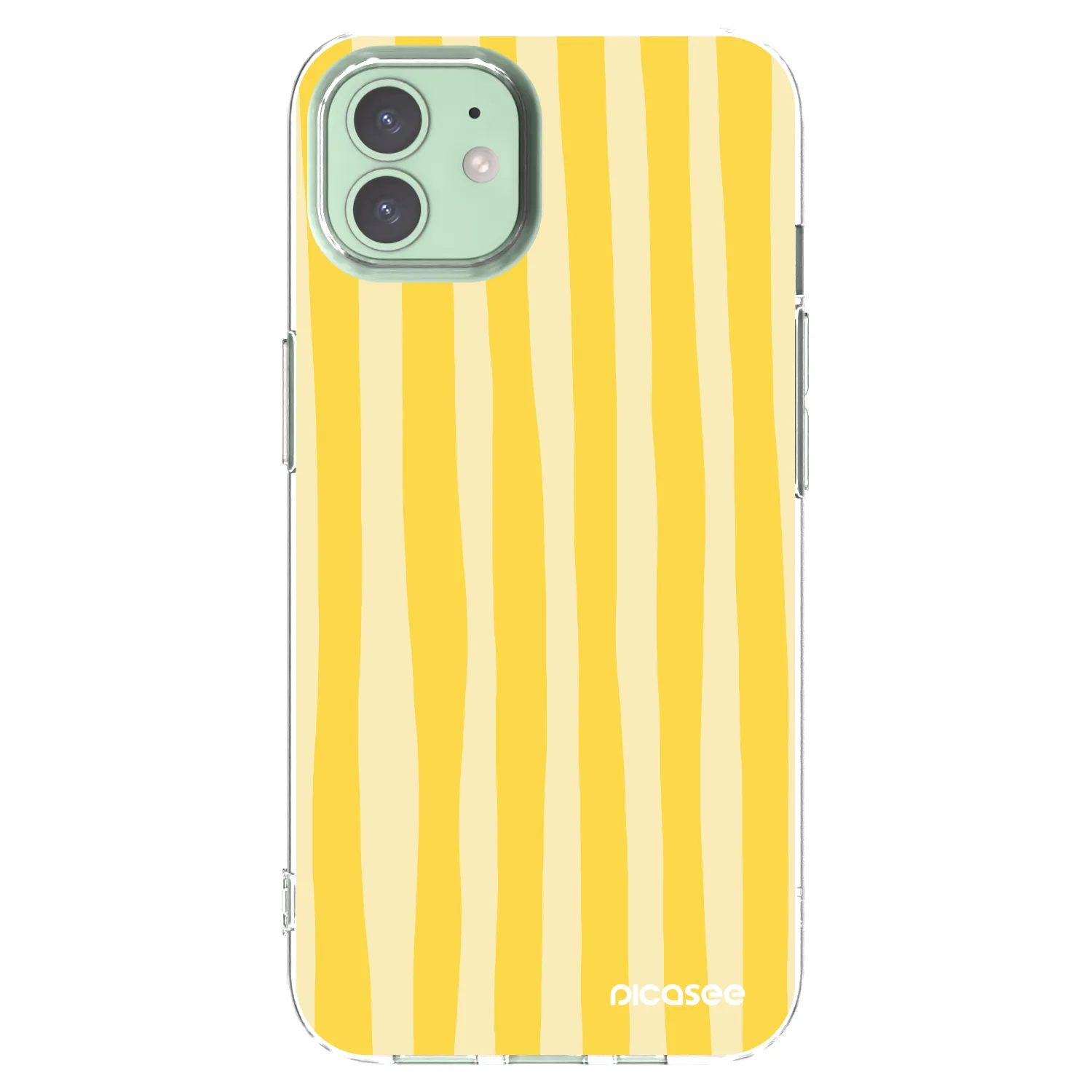 Picasee silikónový prehľadný obal pre Apple iPhone 12 Pro - Lines lemon
