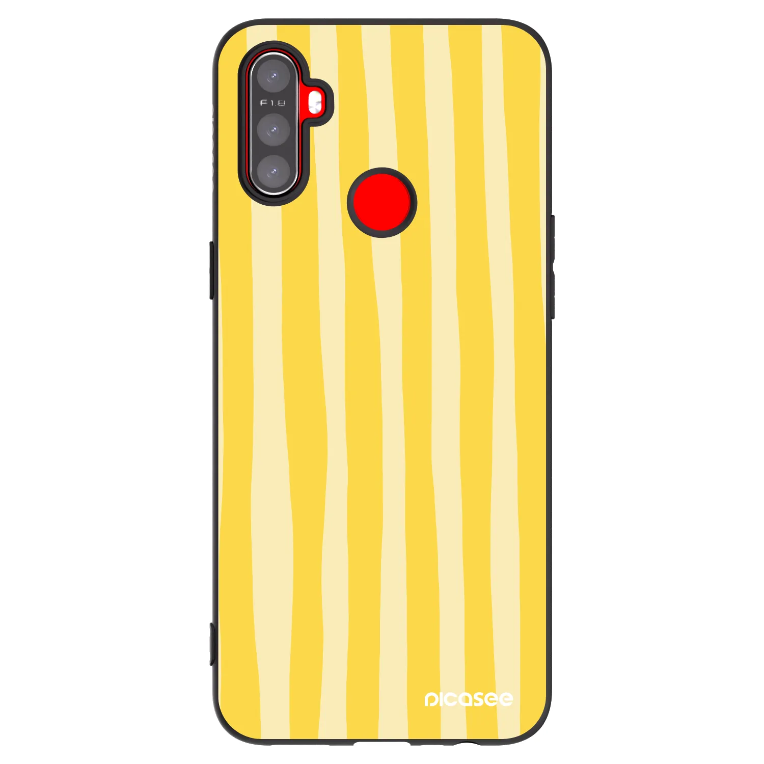 Picasee silikónový čierny obal pre Realme C3 - Lines lemon