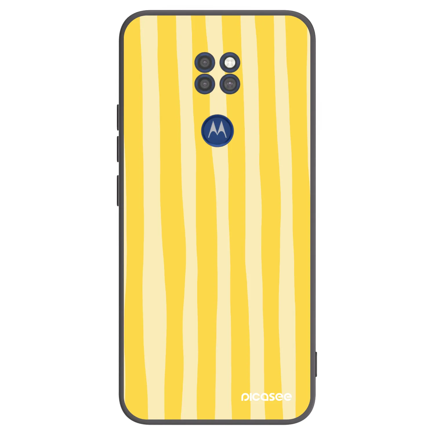 Picasee silikónový čierny obal pre Motorola Moto G9 Play - Lines lemon