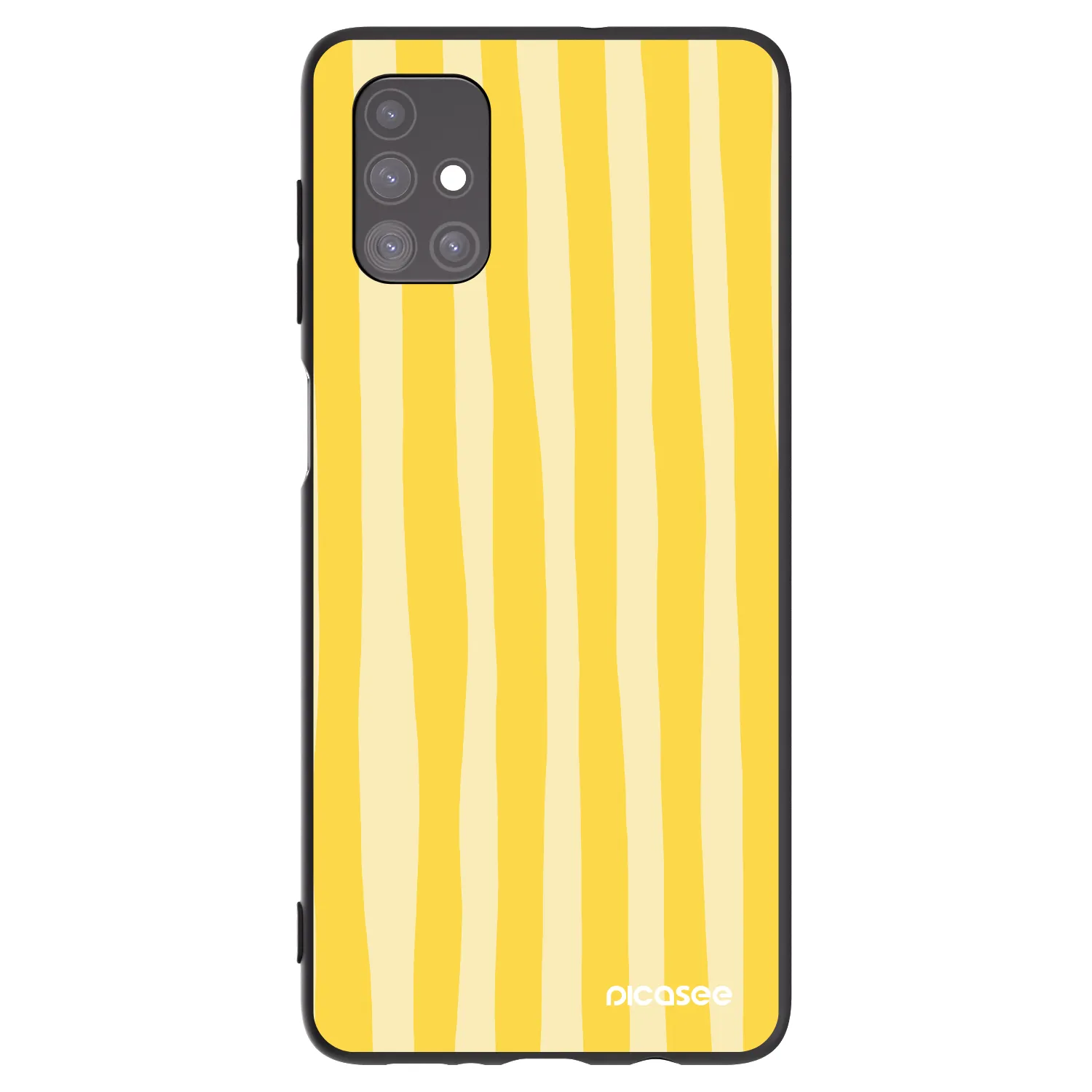 Picasee silikónový čierny obal pre Samsung Galaxy M51 M515F - Lines lemon